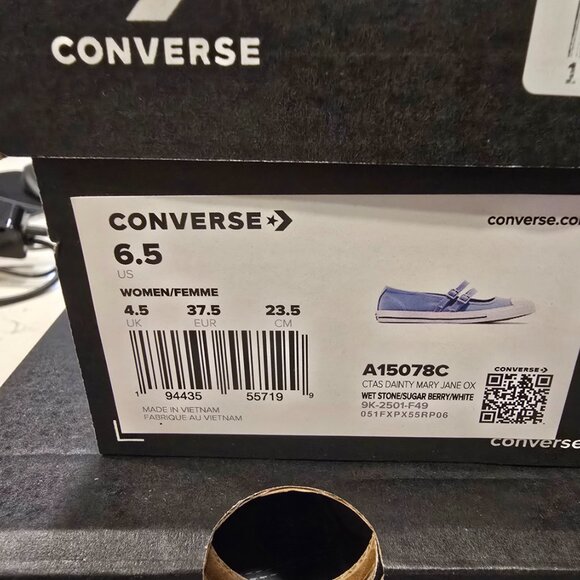 Woman's Shoes Converse Chuck Taylor All Star Dainty Mary Jane Ballet Blue Sz 6.5 - Picture 9 of 14